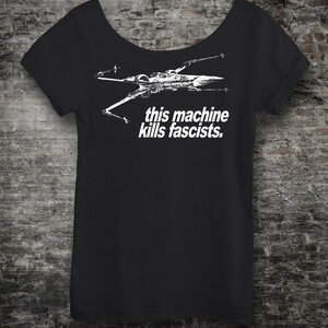 This Machine Kills Fascists Star Wars Off The Shoulder Slouchy Shirt