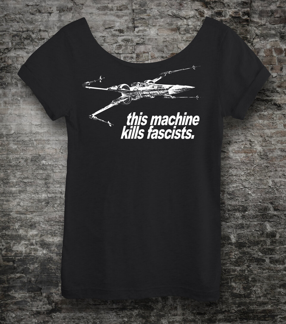 This Machine Kills Fascists Star Wars Off The Shoulder Slouchy Shirt