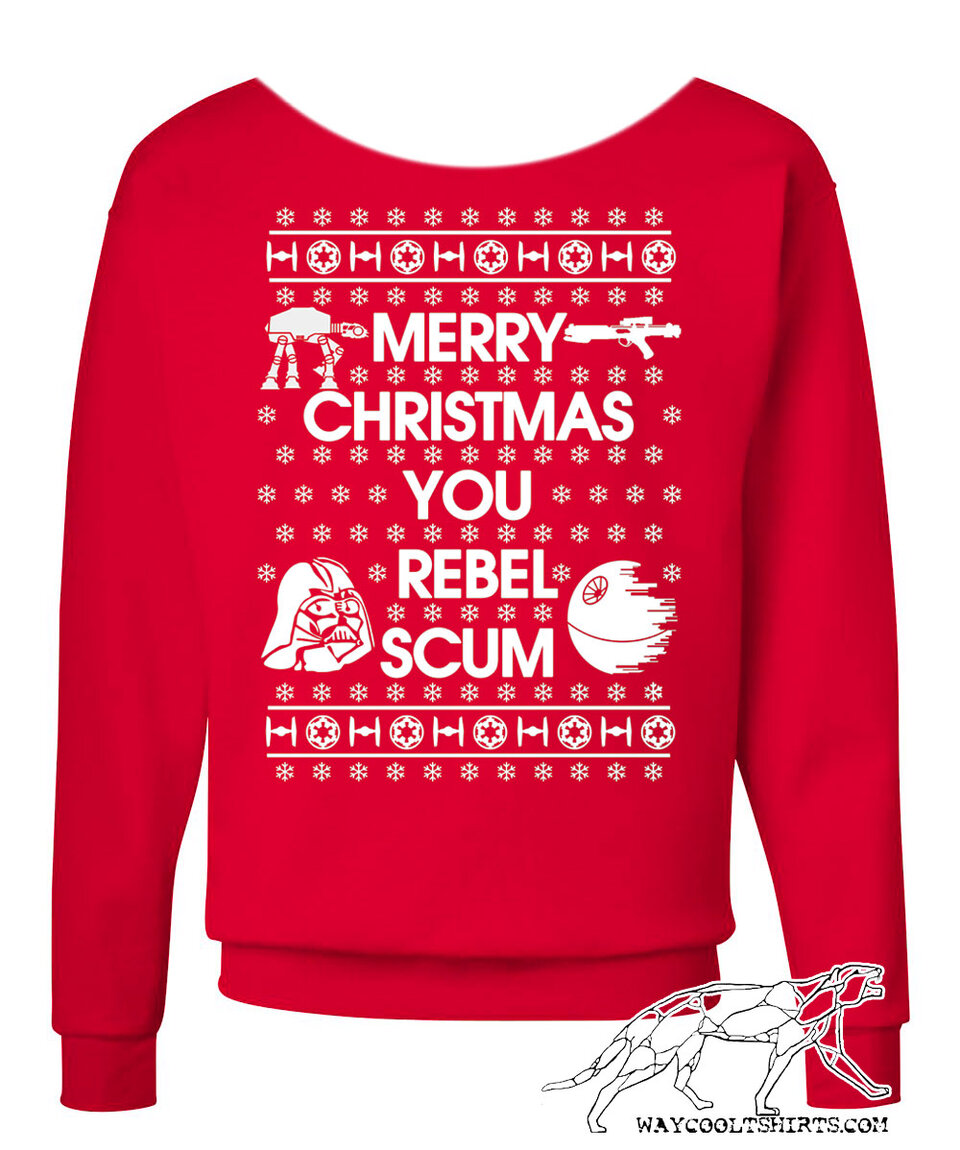 Star Wars Ugly Christmas Sweater "Merry Christmas You Rebel Scum" Slouchy Sweats