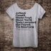 Arya's List Shirt Women's Off the Shoulder Slouchy Tee