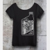 Gender Fluid Shirt. Black Slouchy Off-the-Shoulder Tee. Trans Shirt