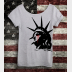 Lady Liberty Crying Women's Off the Shoulder Slouchy Tee