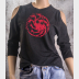 Cold Shoulder Targaryen Sigil Game of Thrones Women's Shirt 3/4 Sleeve