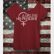 A Girl Has No President Women's Off the Shoulder Slouchy Tee
