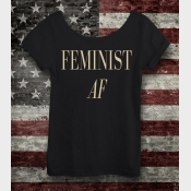 Feminist AF Women's Off the Shoulder Slouchy Tee