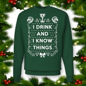 Game of Thrones Ugly Christmas Sweater "I Drink and I Know Things" Crewneck Swea