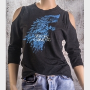 Cold Shoulder Shirt Winter Is Coming Game of Thrones Stark Direwolf Sigil